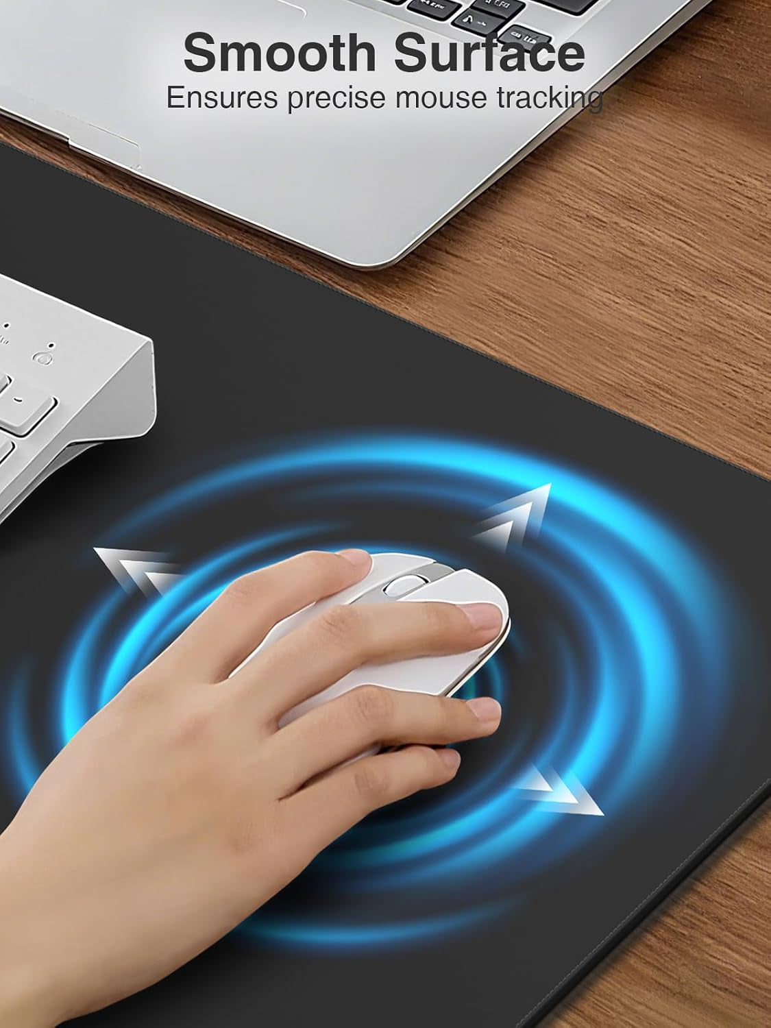 Wireless Charging Mouse Pad, 31.5"X15.8" Large Desk Mat, Smooth Glide | Waterproof Mousepad, Stitched Edge, Non-Slip Rubber Base, Desk Pad Computer Keyboard Mat, No Adapter