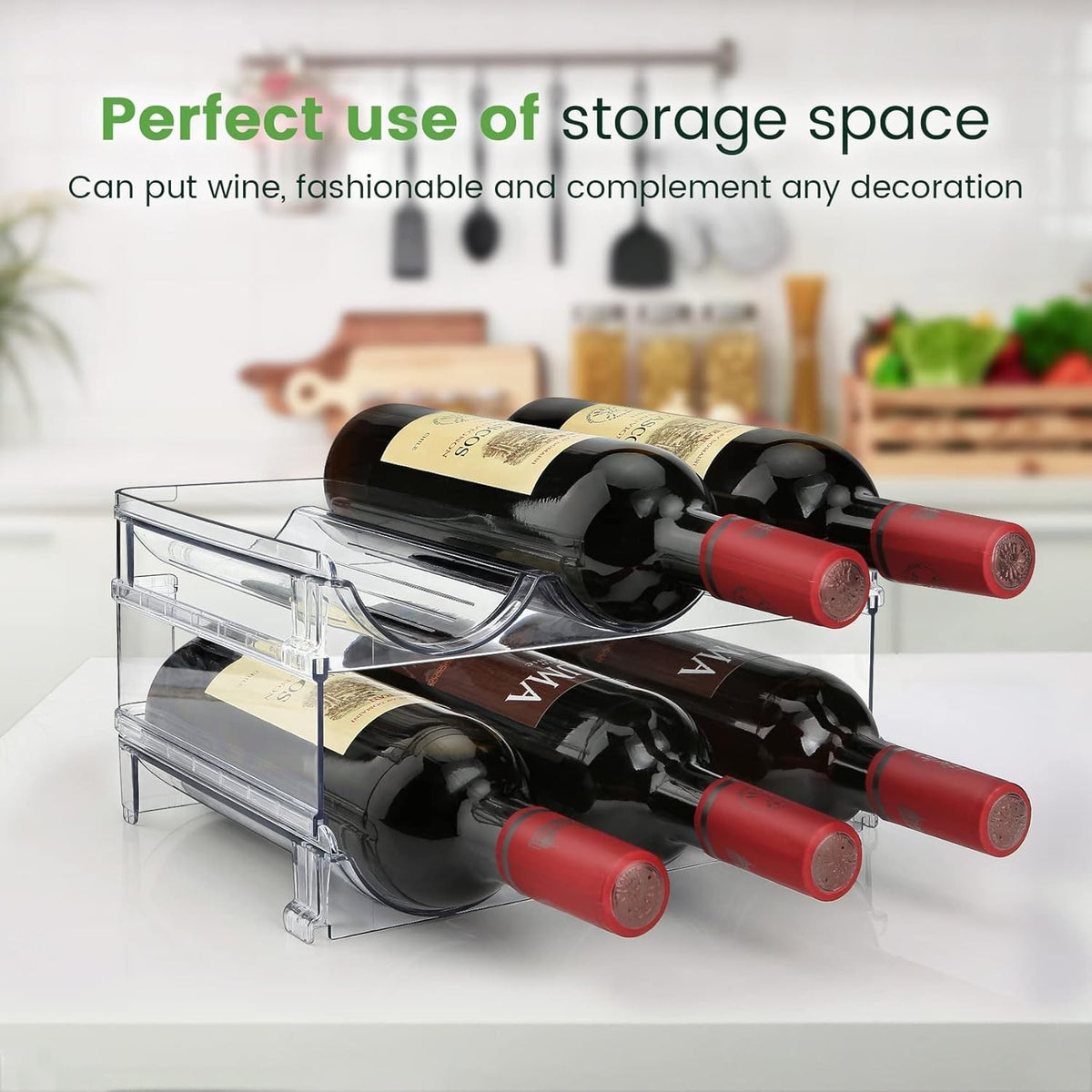 Water Bottle Organizer for Cabinet Stackable