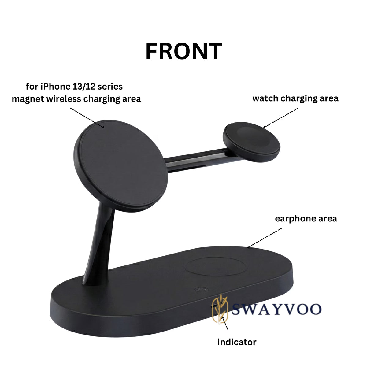 3-In-1 Wireless Charging Station — 15W Fast Charger for Iphone 17 16 15 14 13 12, Apple Watch, Airpods Apple Mutiple Devices