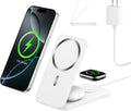 3 in 1 Magnetic Wireless Charging Station for Apple Multiple Devices | Compatible Magsafe Charging Stand, Magnetic Charger for Iphone 17-12, Apple Watch Ultra/Series and Airpods, Foldable Stand