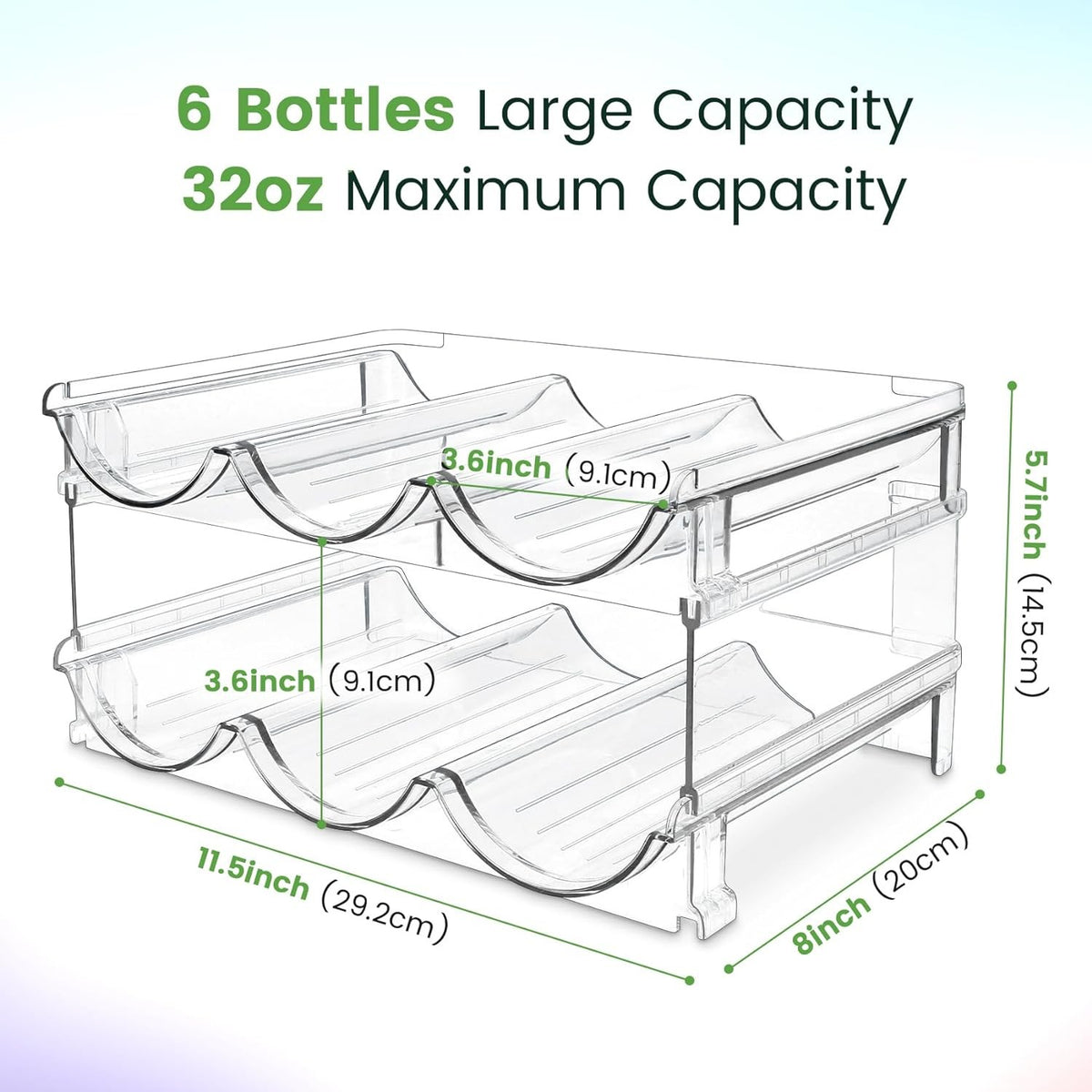Water Bottle Organizer for Cabinet Stackable